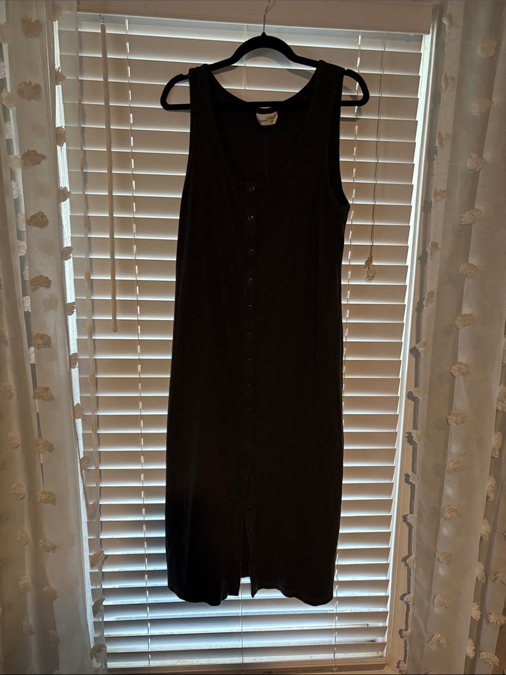 Universal Thread dark grey Sleeveless Button-Front Midi Dress